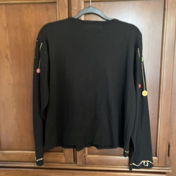 Marisa Christina Woman Christmas Beaded Ornament Black Cardigan Plus Size X - Picture 12 of 13